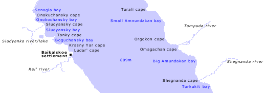 Bakal lake map: north-east